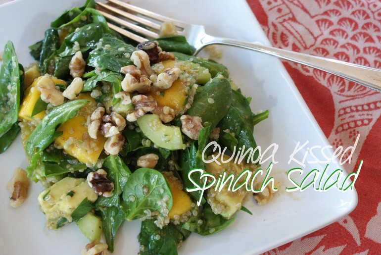 Quinoa Kissed Spinach Salad