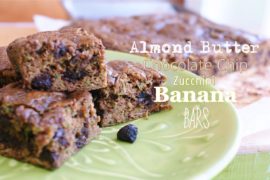 Almond butter chocolate chip zucchini banana bars
